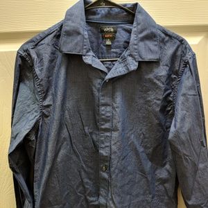 Men's Apt 9 Blue Button Up Long Sleeve (Medium)